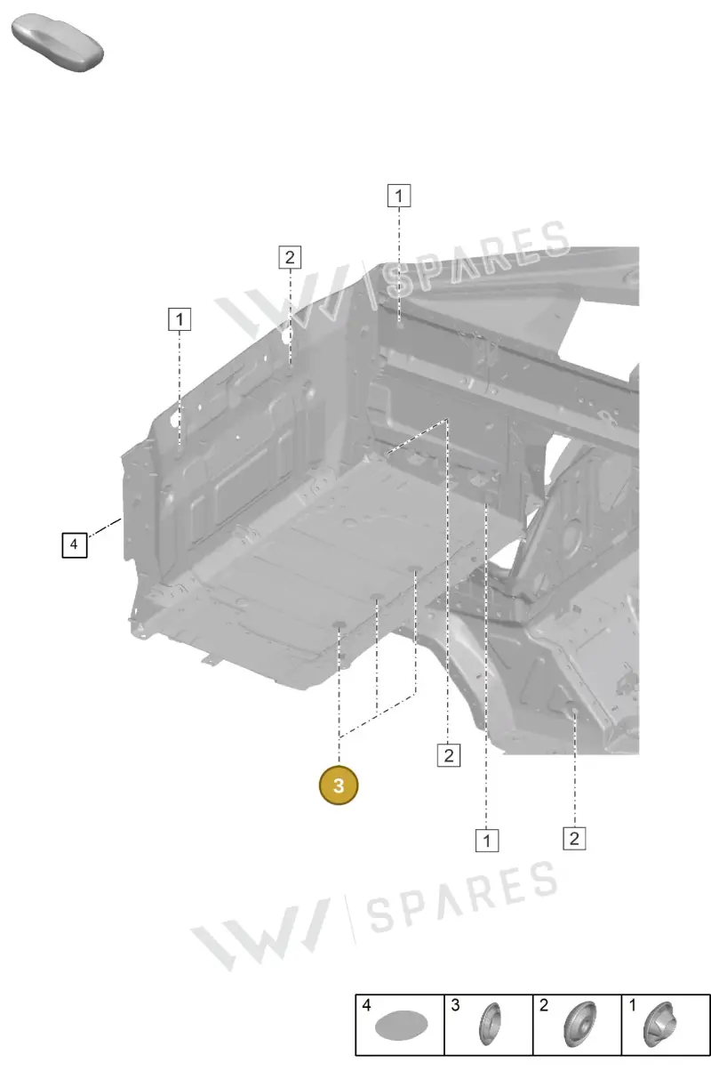PAF010041 — Porsche 911 (2018-2024) diagram p53806000, position 3