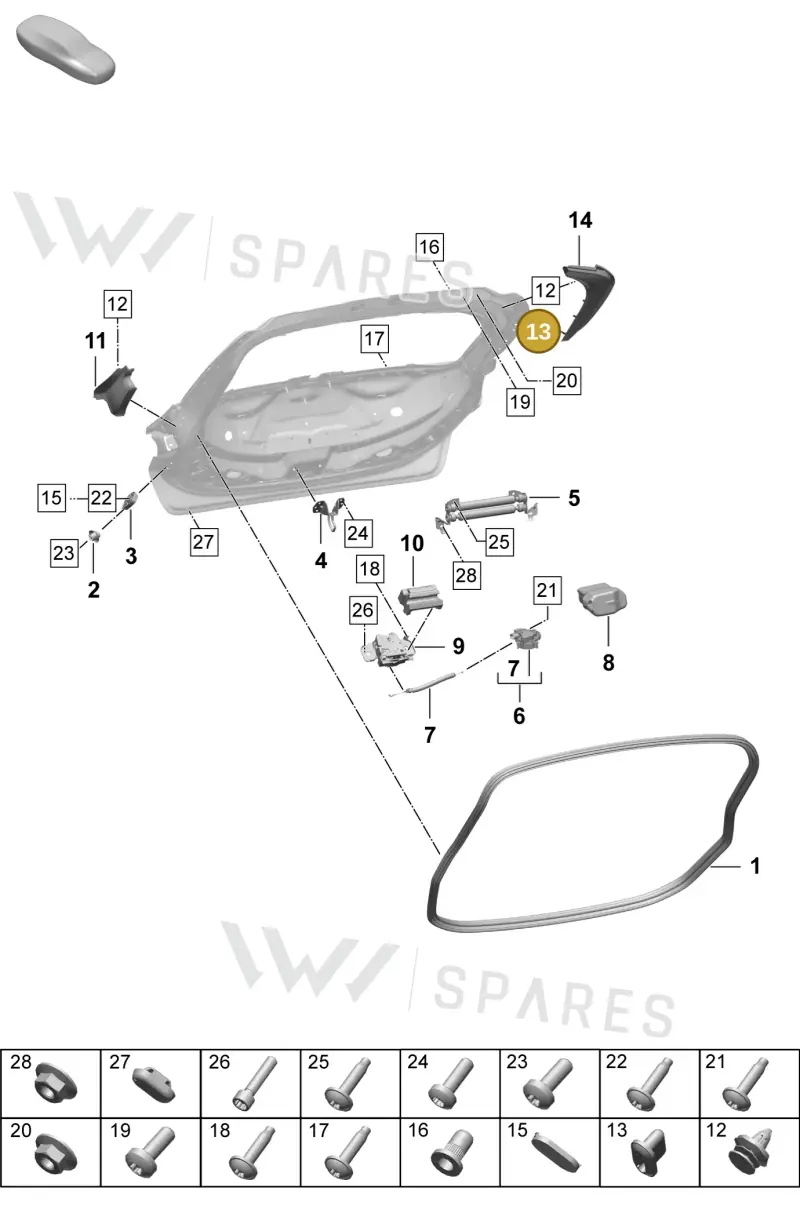 PAF010113 — Porsche Taycan Sport Turismo (2023-2025) diagram p64803125, position 13