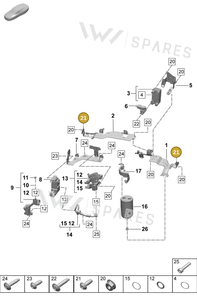 PAF010213 — Porsche Macan (2024-2024) diagram p61814420, position 21