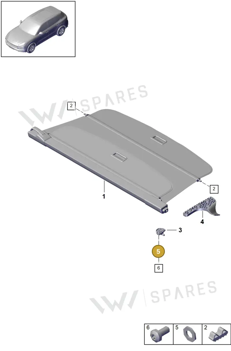 PAF011523 — Porsche Cayenne (2017-2023) diagram p51807045, position 5