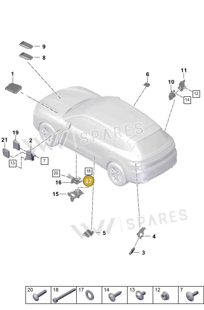 PAF011523 — Porsche Cayenne Coupe (2023-2023) diagram p60901000, position 17