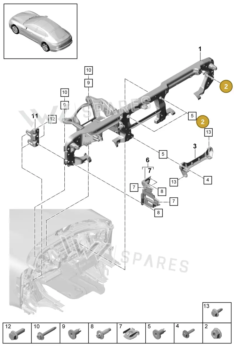 PAF015082 — Porsche Panamera (2020-2023) diagram p49809020, position 2
