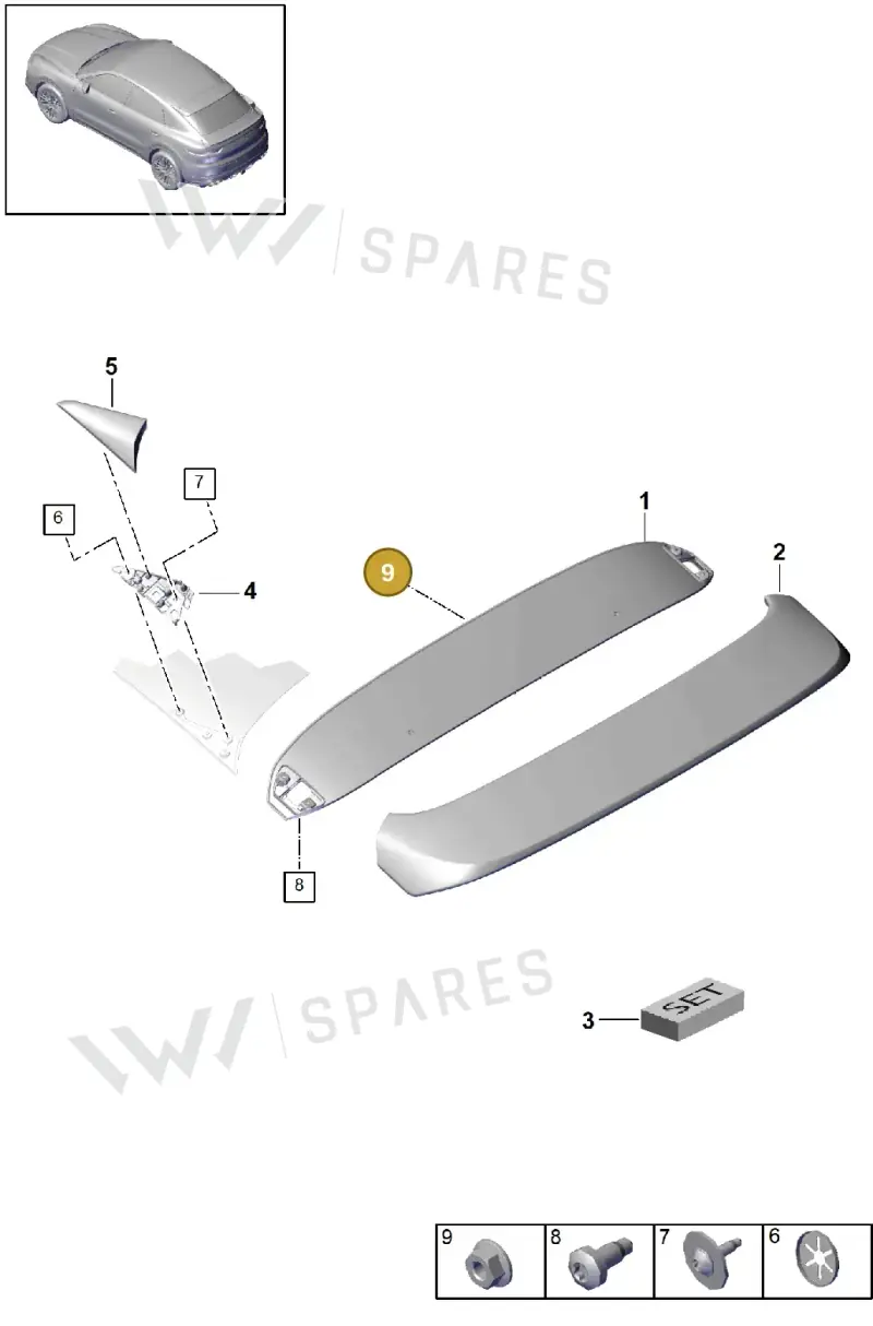 PAF015082 — Porsche Cayenne Coupe (2023-2023) diagram p51803035, position 9