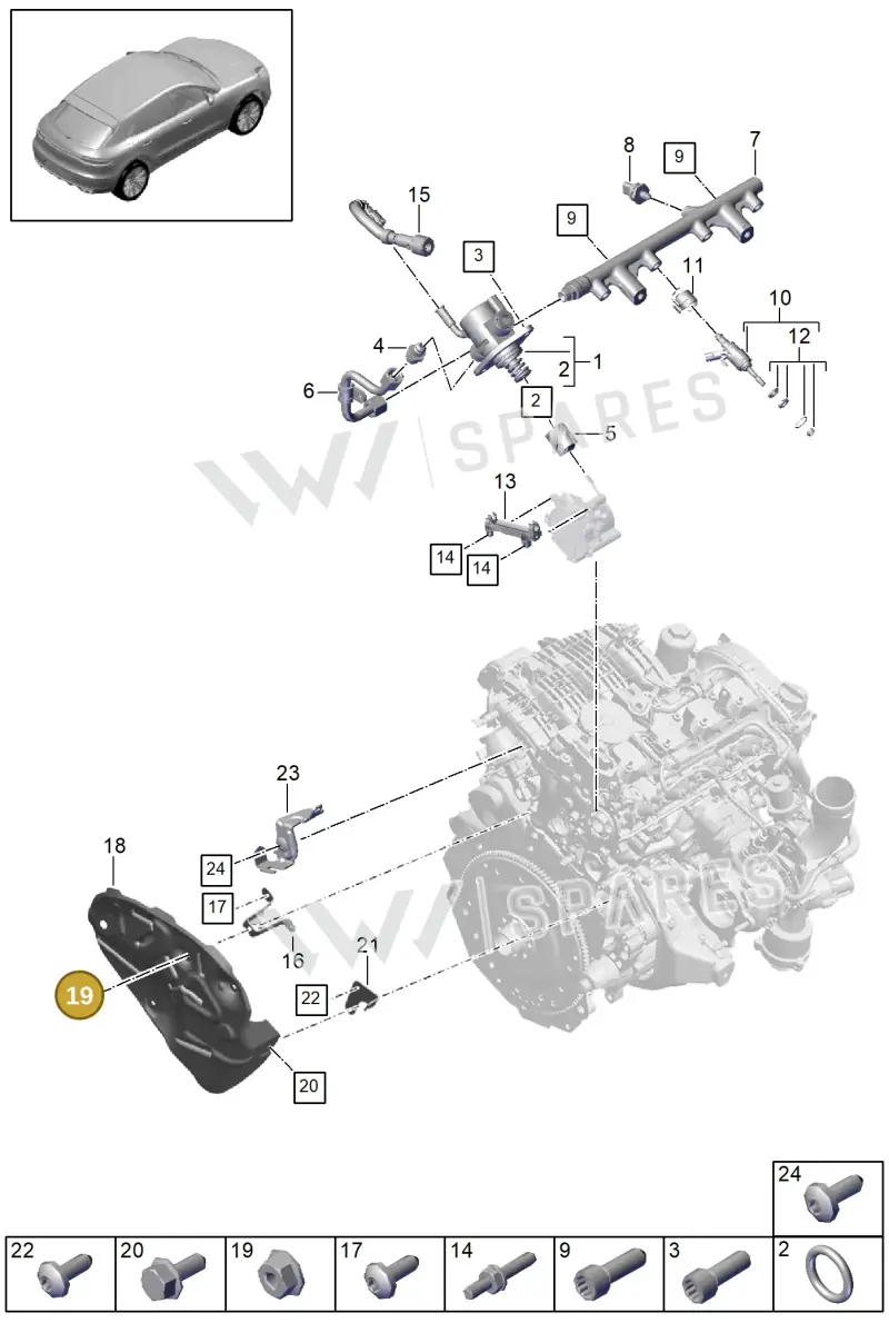 PAF015082 — Porsche Macan (2018-2022) diagram p52000014, position 19