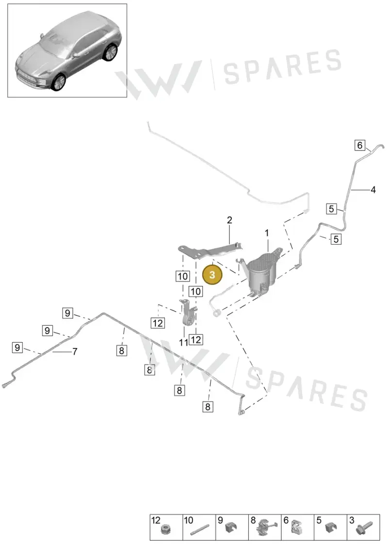 PAF019530 — Porsche Macan (2018-2022) diagram p52000083, position 3