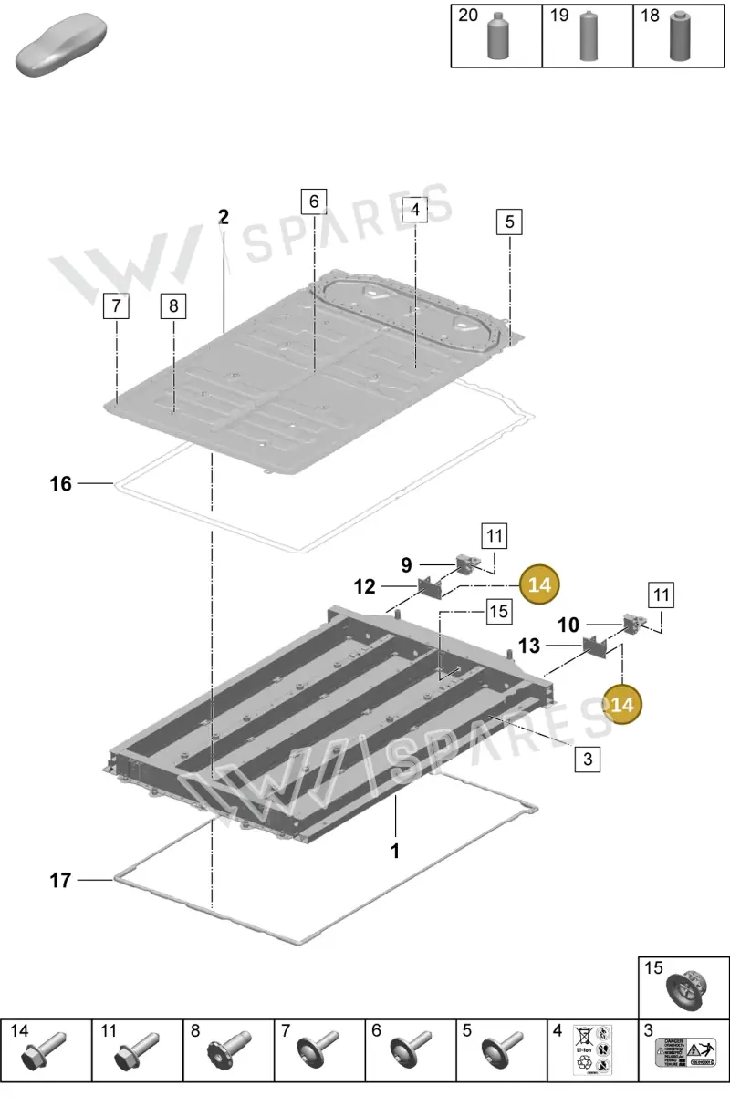 PAF019530 — Porsche Macan (2024-2024) diagram p61251010, position 14