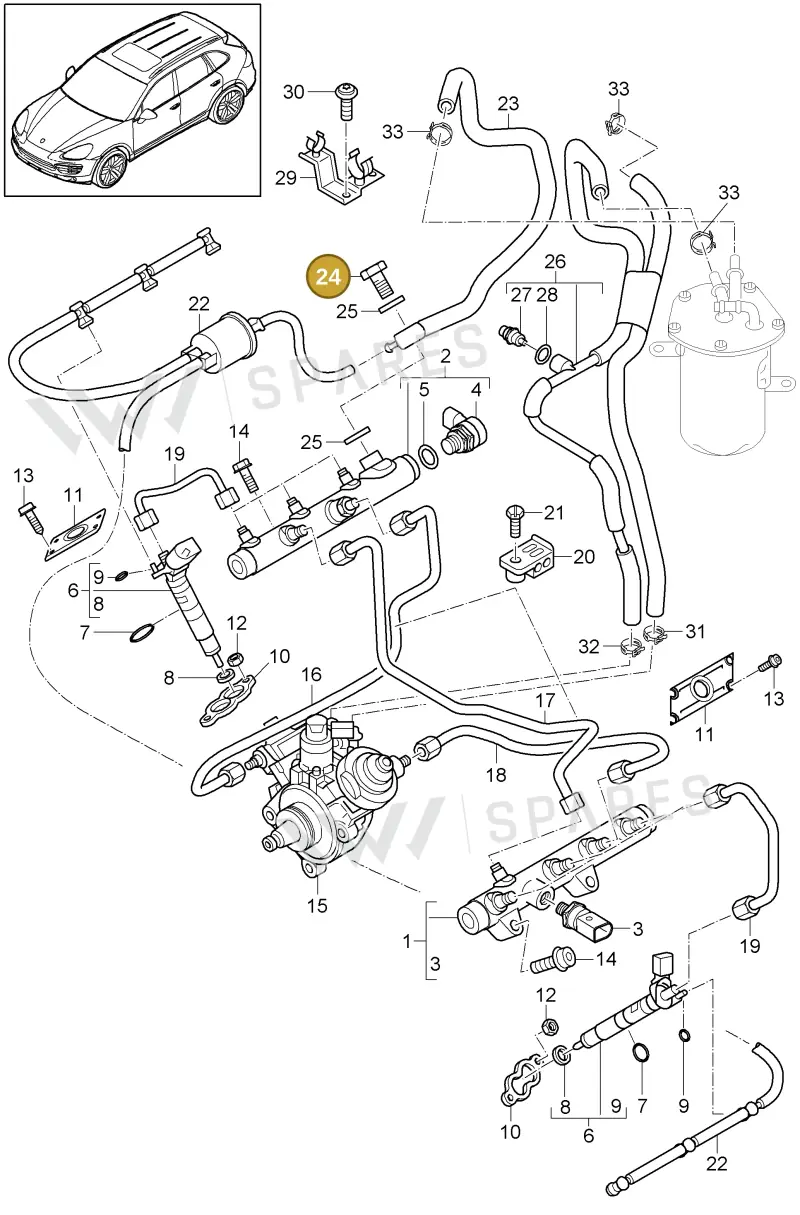 PAF021071 — Porsche Cayenne (2010-2018) diagram p37107035, position 24