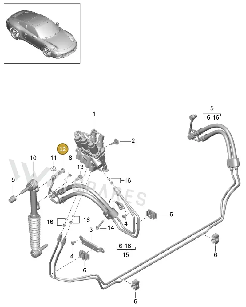 PAF021071 — Porsche 991 Carrera 4 (2011-2016) diagram p38402030, position 12