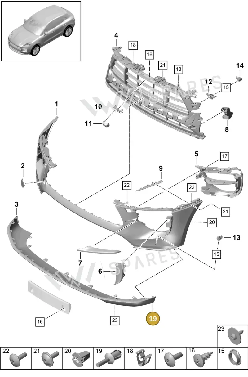 PAF038501 — Porsche Macan (2018-2022) diagram p52802040, position 19