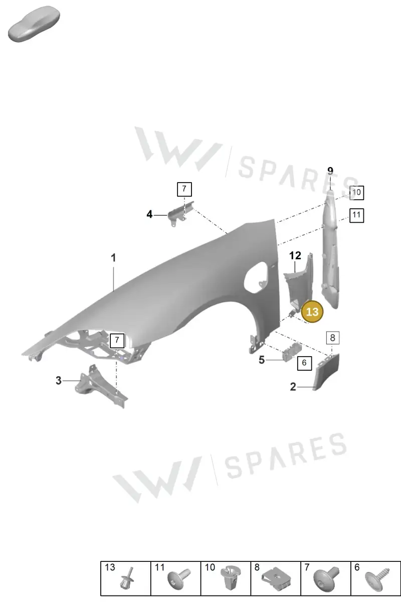 PAF038549 — Porsche Taycan Sport Turismo (2019-2024) diagram p56801600, position 13