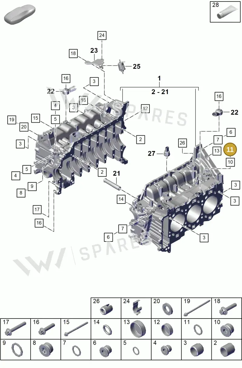 PAF043812 — Porsche Boxster Spyder (2019-2020) diagram p55101105, position 11