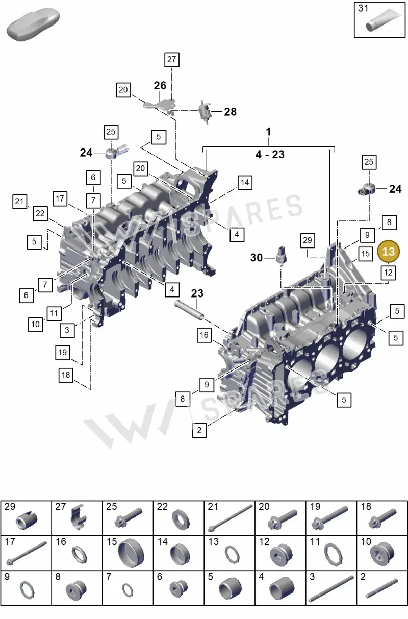 PAF043812 — Porsche 911 (2021-2022) diagram p59101100, position 13