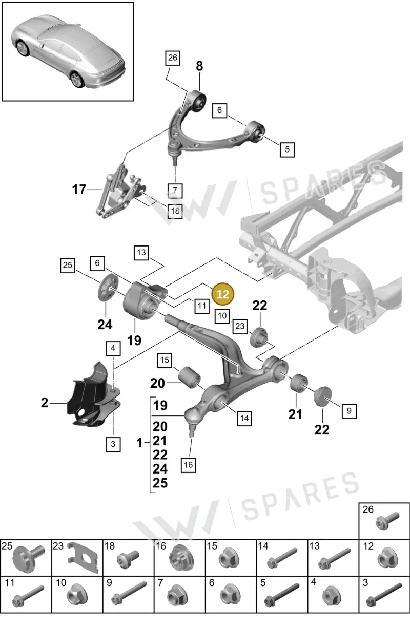 PAF104029 — Porsche Panamera (2016-2020) diagram p49401010, position 12