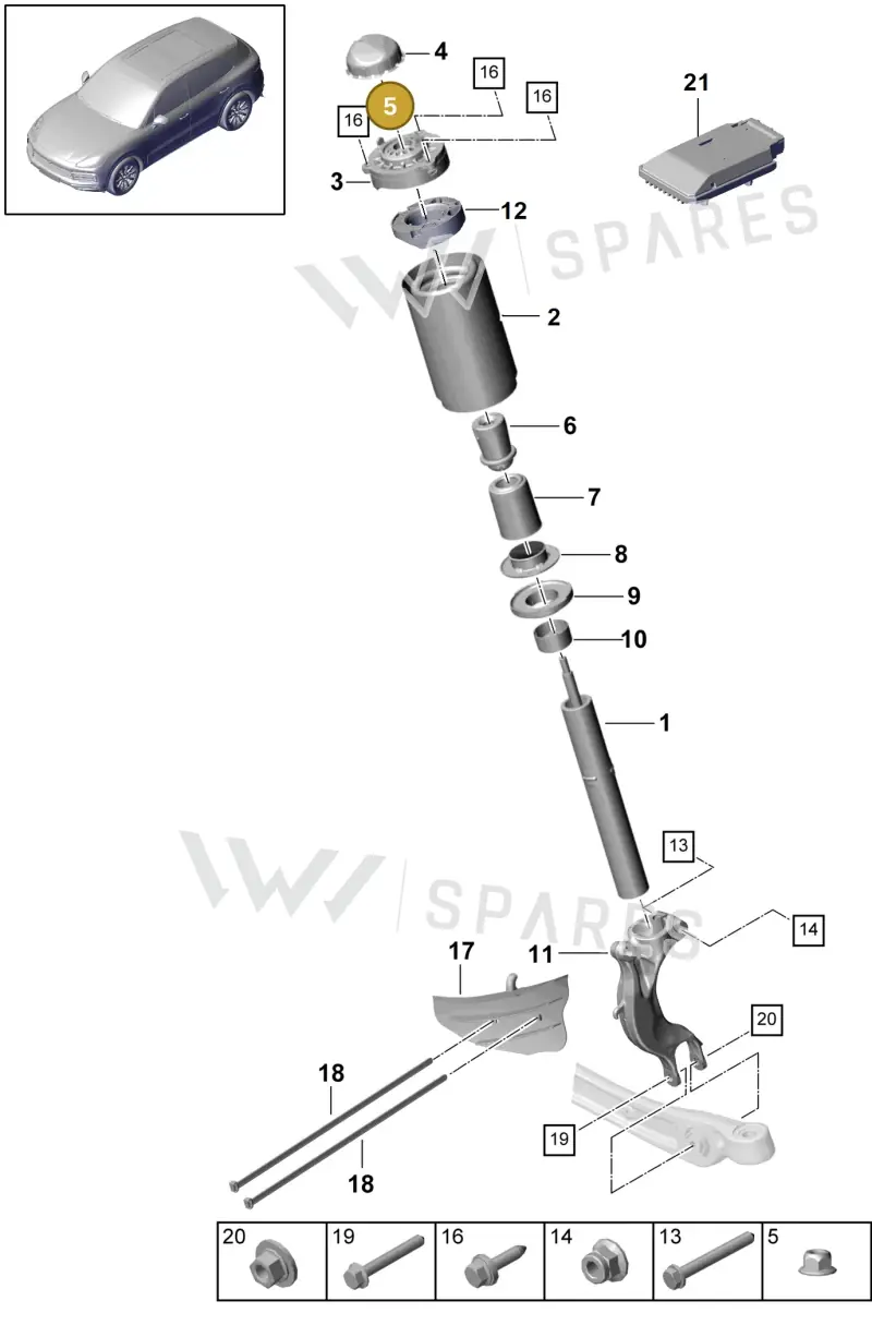 PAF104029 — Porsche Cayenne (2017-2023) diagram p51402000, position 5