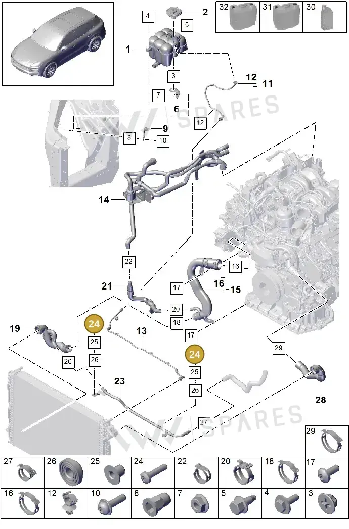 PAF10413408 — Porsche Cayenne (2017-2023) diagram p51105055, position 24