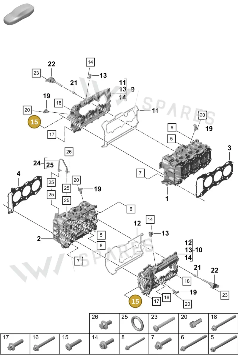 PAF10413408 — Porsche Boxster Spyder (2019-2020) diagram p55103000, position 15