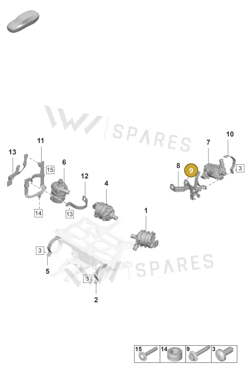 PAF104422 — Porsche Taycan Sport Turismo (2019-2024) diagram p56155000, position 9