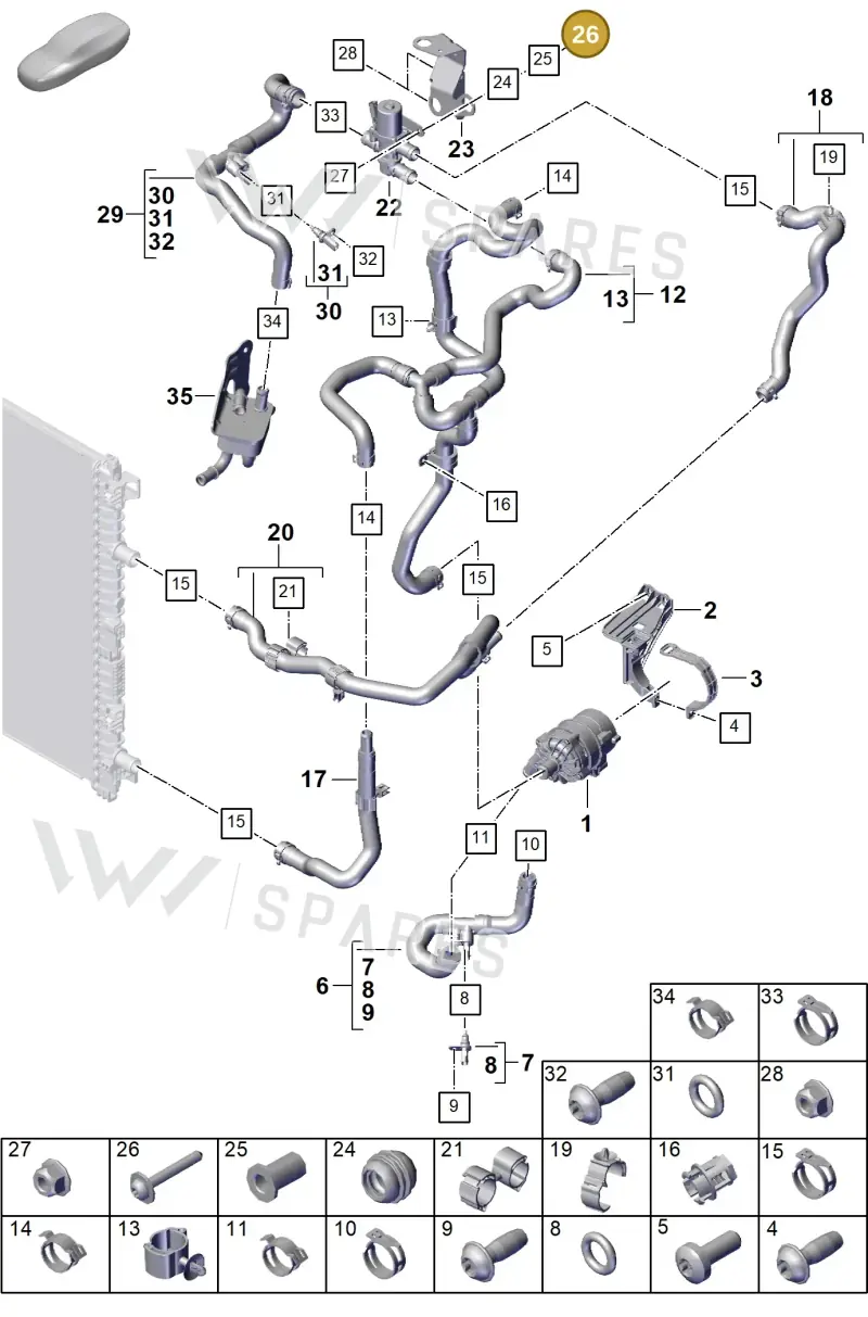 PAF104422 — Porsche Cayenne Coupe (2023-2023) diagram p60105330, position 26