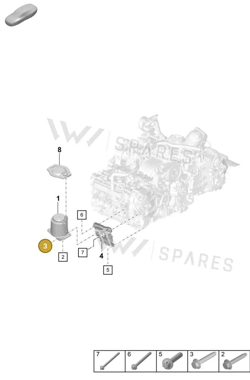 PAF104694 — Porsche 911 (2020-2022) diagram p57109000, position 3