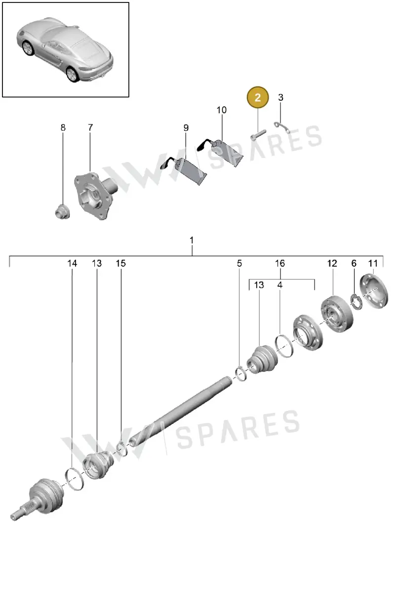 PAF105234 — Porsche Cayman (2016-2019) diagram p50501030, position 2