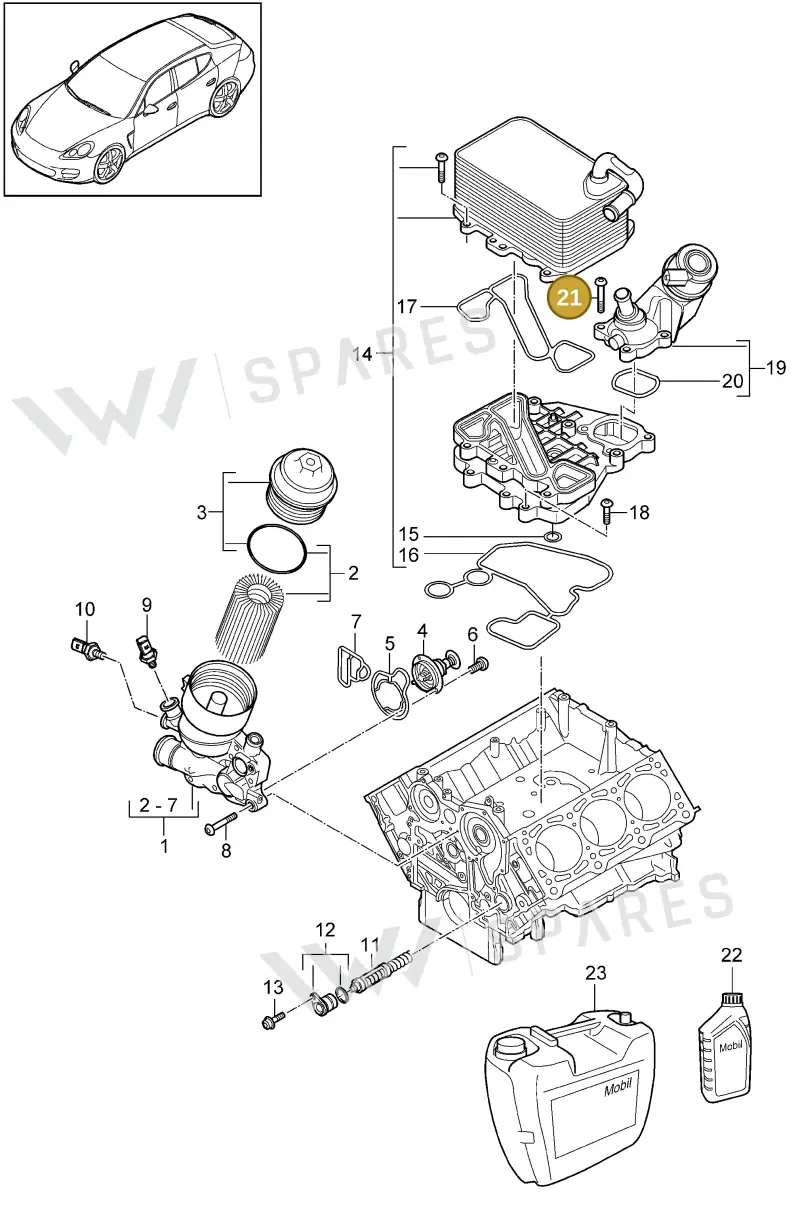 PAF105540 — Porsche Panamera (2009-2016) diagram p35104080, position 21