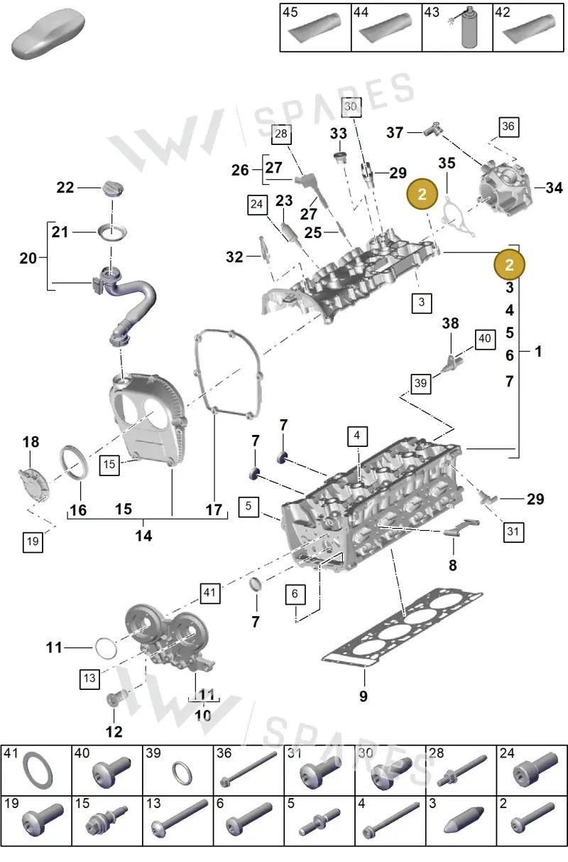 PAF105540 — Porsche Cayenne Coupe (2023-2023) diagram p60103000, position 2