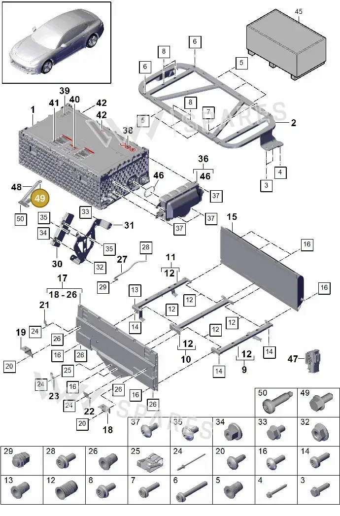 PAF105714 — Porsche Panamera (2016-2020) diagram p49901040, position 49