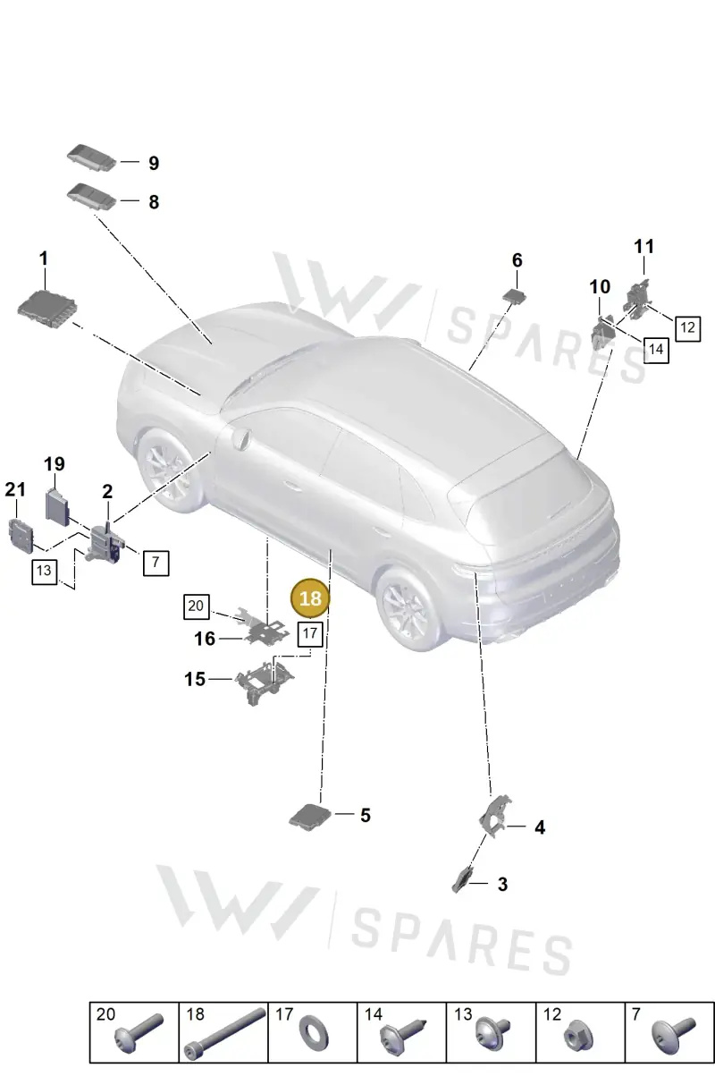 PAF105745 — Porsche Cayenne Coupe (2023-2023) diagram p60901000, position 18
