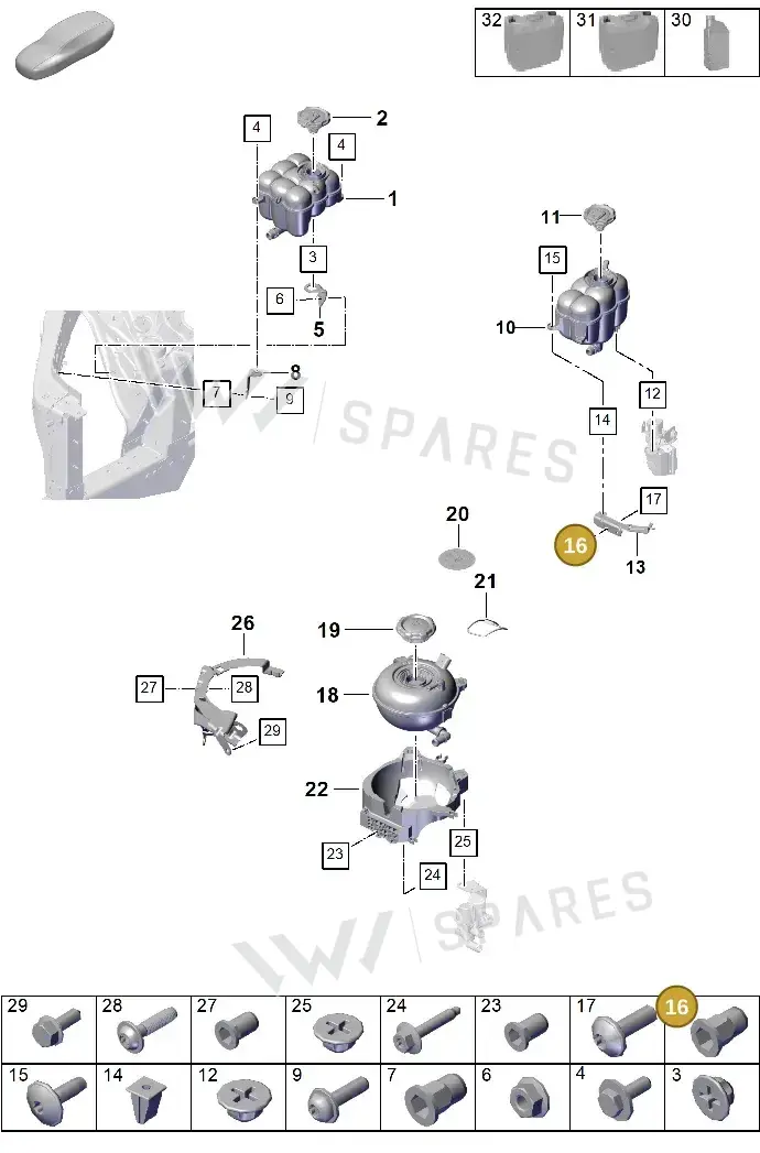 PAF106185 — Porsche Cayenne Coupe (2023-2023) diagram p60105100, position 16