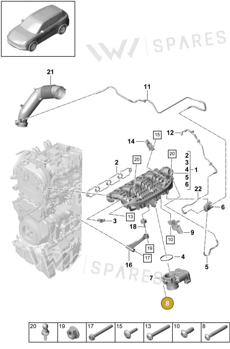 PAF106261 — Porsche Cayenne (2017-2023) diagram p51107050, position 8