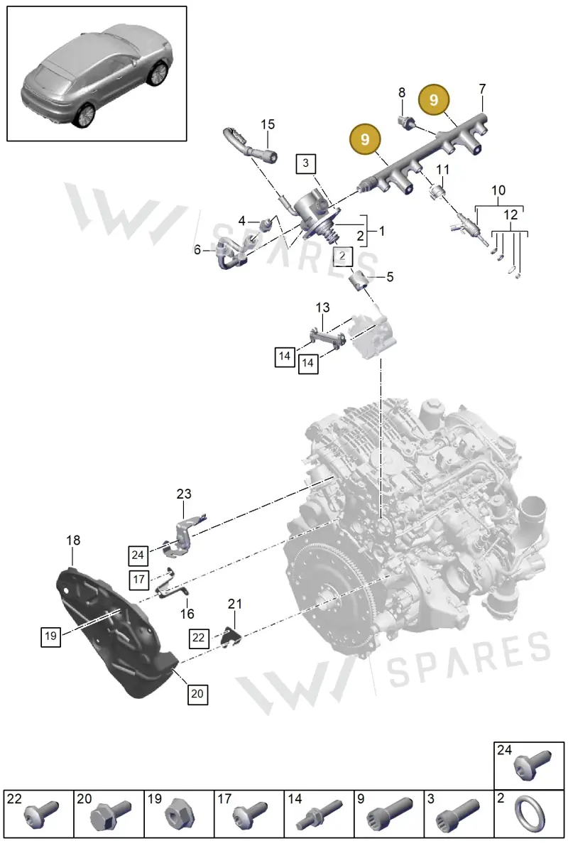 PAF106480 — Porsche Macan (2018-2022) diagram p52000014, position 9