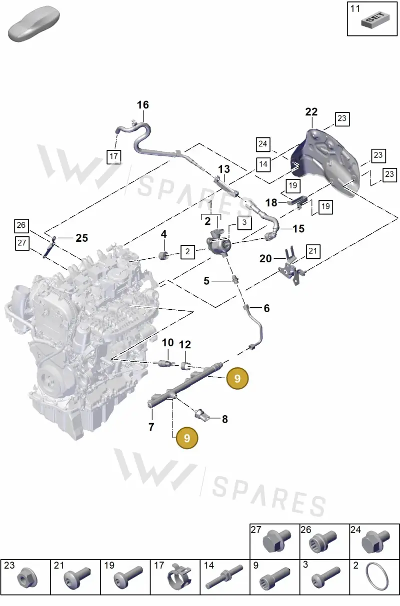 PAF106480 — Porsche Cayenne Coupe (2023-2023) diagram p60107000, position 9