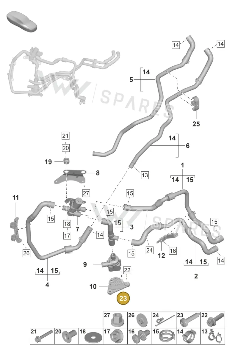 PAF106564 — Porsche Panamera (2020-2023) diagram p58813200, position 23