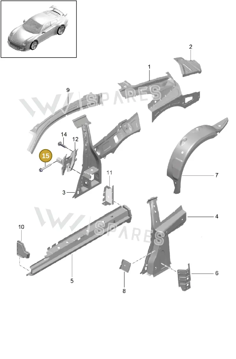 PAF106802 — Porsche 911 (2013-2020) diagram p41801050, position 15