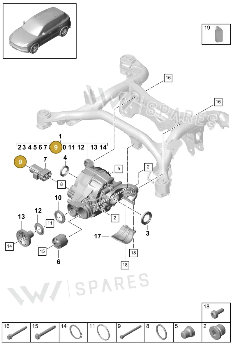PAF106869 — Porsche Cayenne (2017-2023) diagram p51305030, position 9