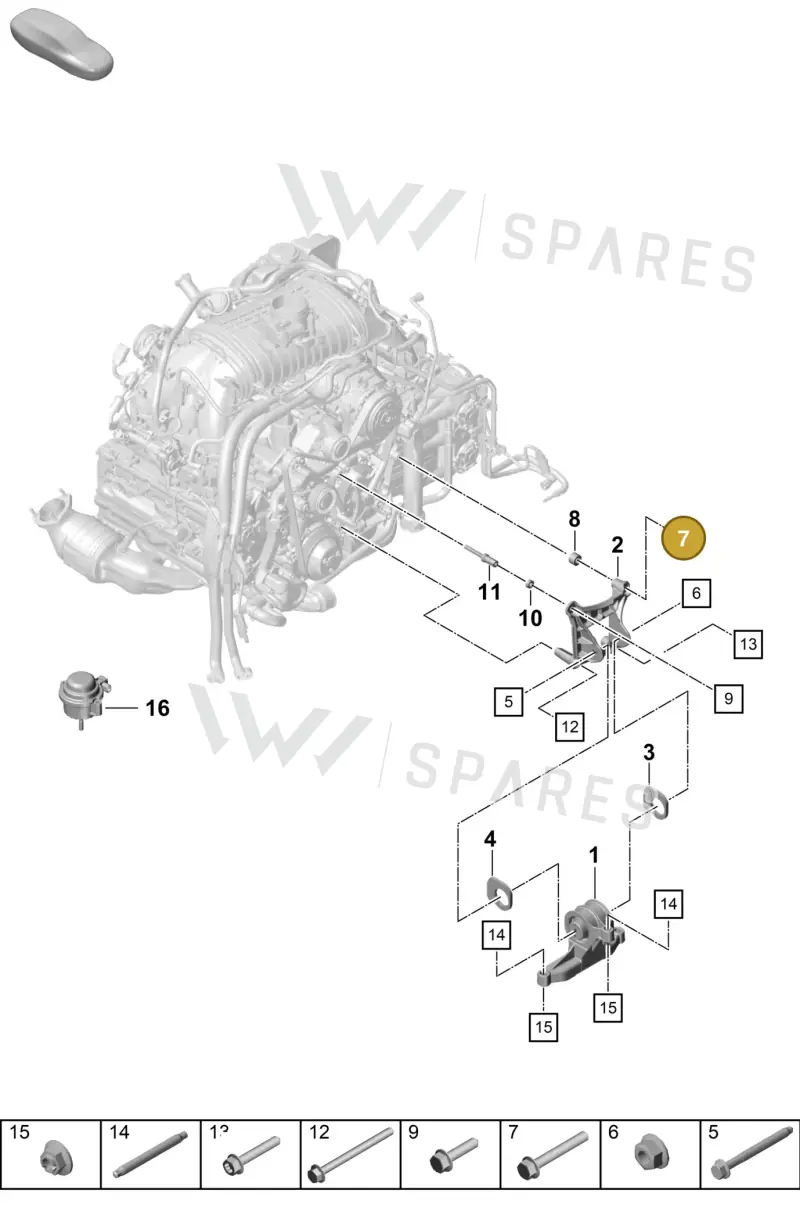 PAF107004 — Porsche Boxster Spyder (2019-2020) diagram p55109005, position 7