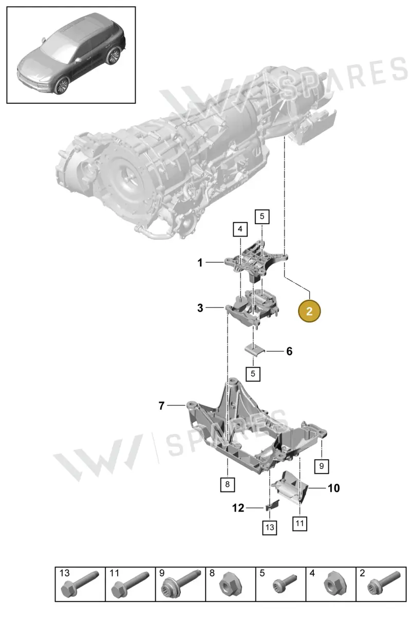 PAF10720402 — Porsche Cayenne (2017-2023) diagram p51306000, position 2
