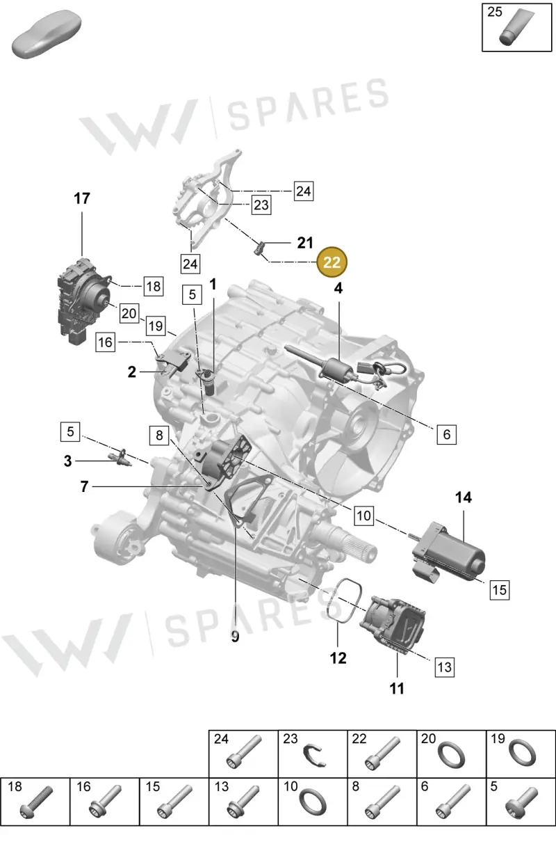 PAF107273 — Porsche Taycan Sport Turismo (2023-2025) diagram p64355200, position 22