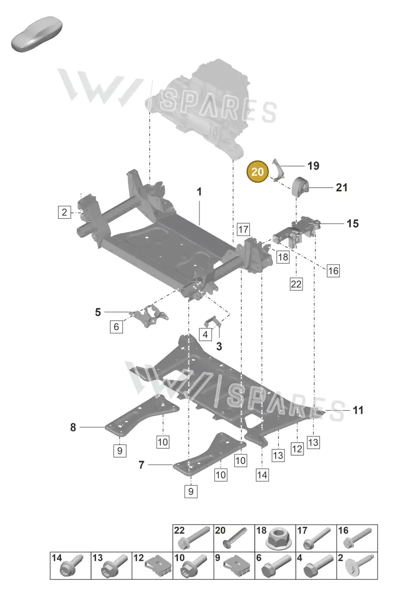 PAF107317 — Porsche Taycan Sport Turismo (2019-2024) diagram p56401000, position 20