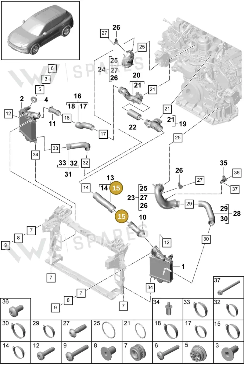 PAF10735101 — Porsche Cayenne (2017-2023) diagram p51107060, position 15