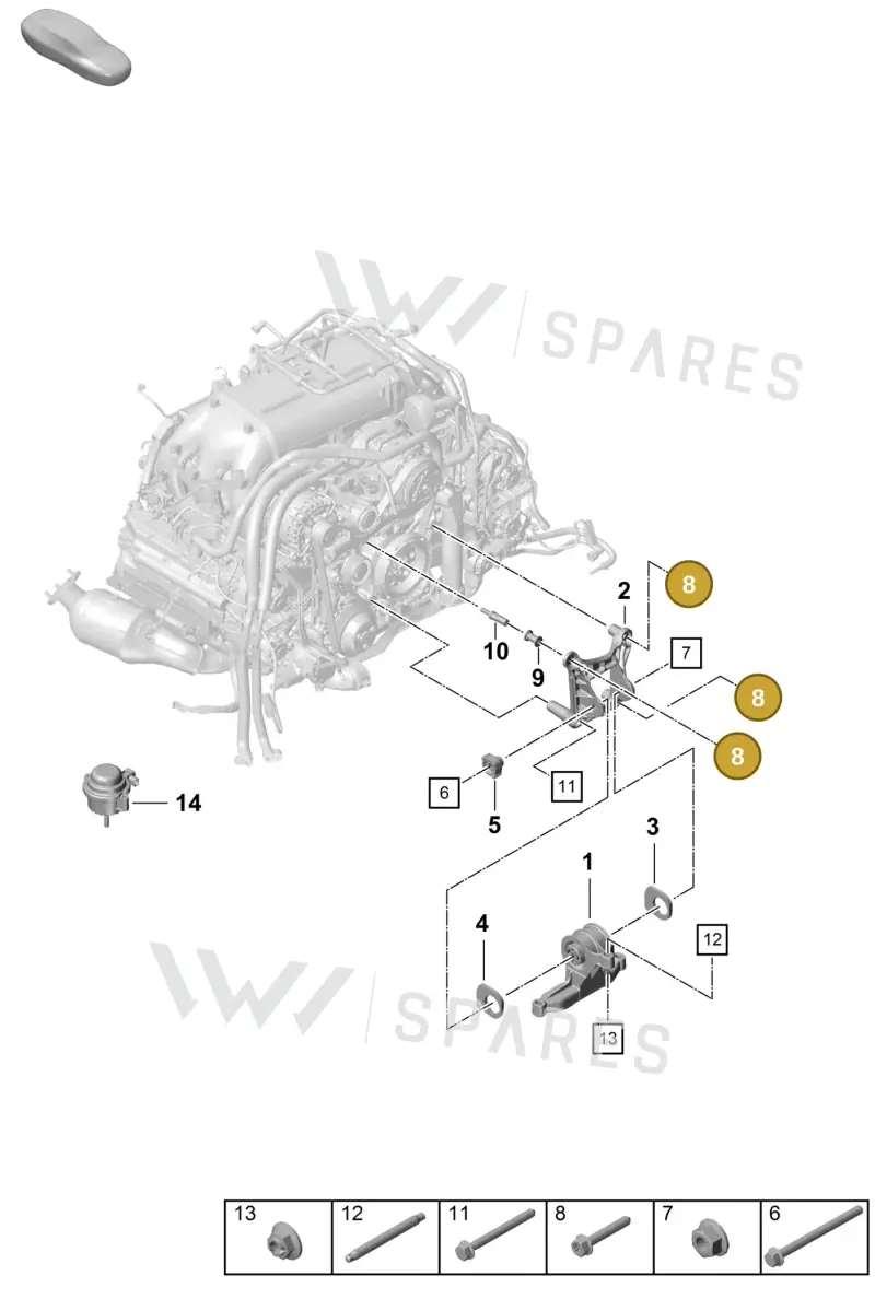 PAF107738 — Porsche Boxster Spyder (2019-2020) diagram p55109000, position 8