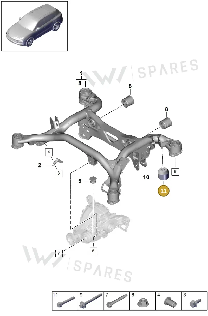 PAF107739 — Porsche Cayenne (2017-2023) diagram p51501000, position 11