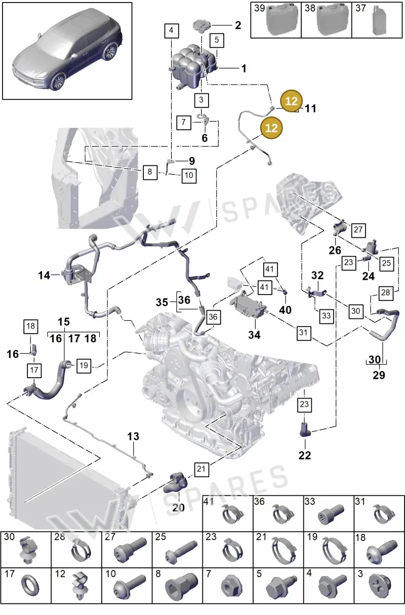 PAF10793801 — Porsche Cayenne (2017-2023) diagram p51105062, position 12