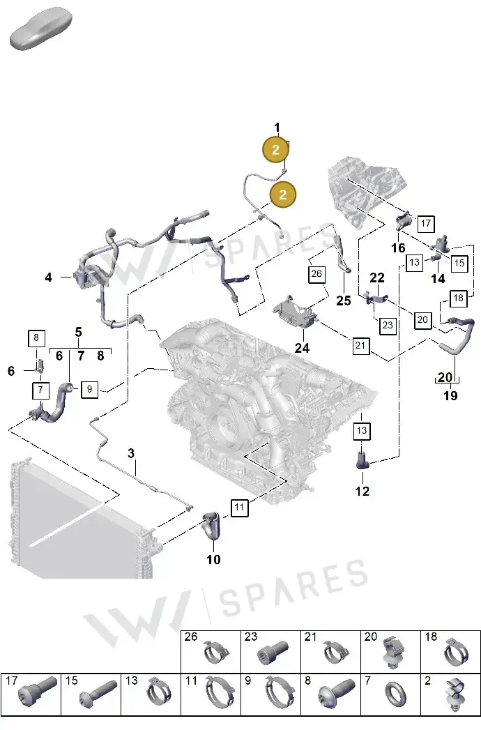 PAF10793801 — Porsche Cayenne Coupe (2023-2023) diagram p60105320, position 2