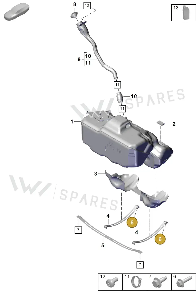 PAF108050 — Porsche 911 (2020-2022) diagram p57201000, position 6