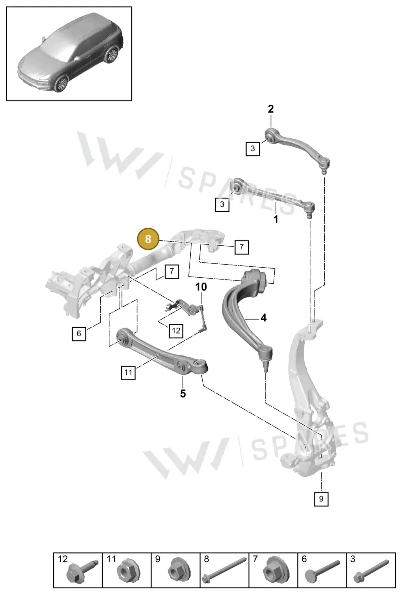 PAF10817601 — Porsche Cayenne (2017-2023) diagram p51401010, position 8