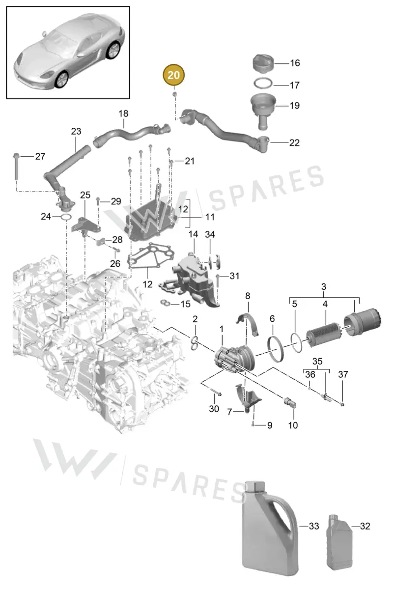 PAF108333 — Porsche Cayman (2016-2019) diagram p50104005, position 20