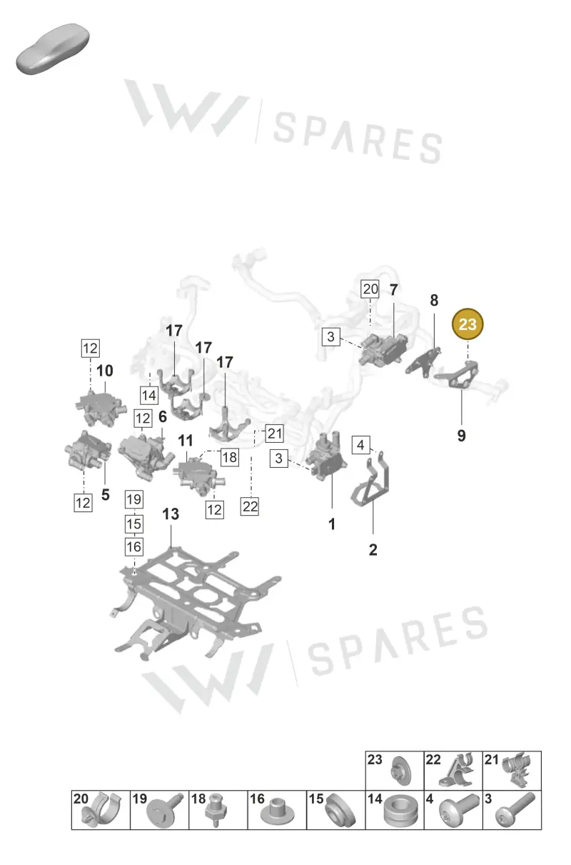 PAF108333 — Porsche Taycan Sport Turismo (2019-2024) diagram p56155010, position 23
