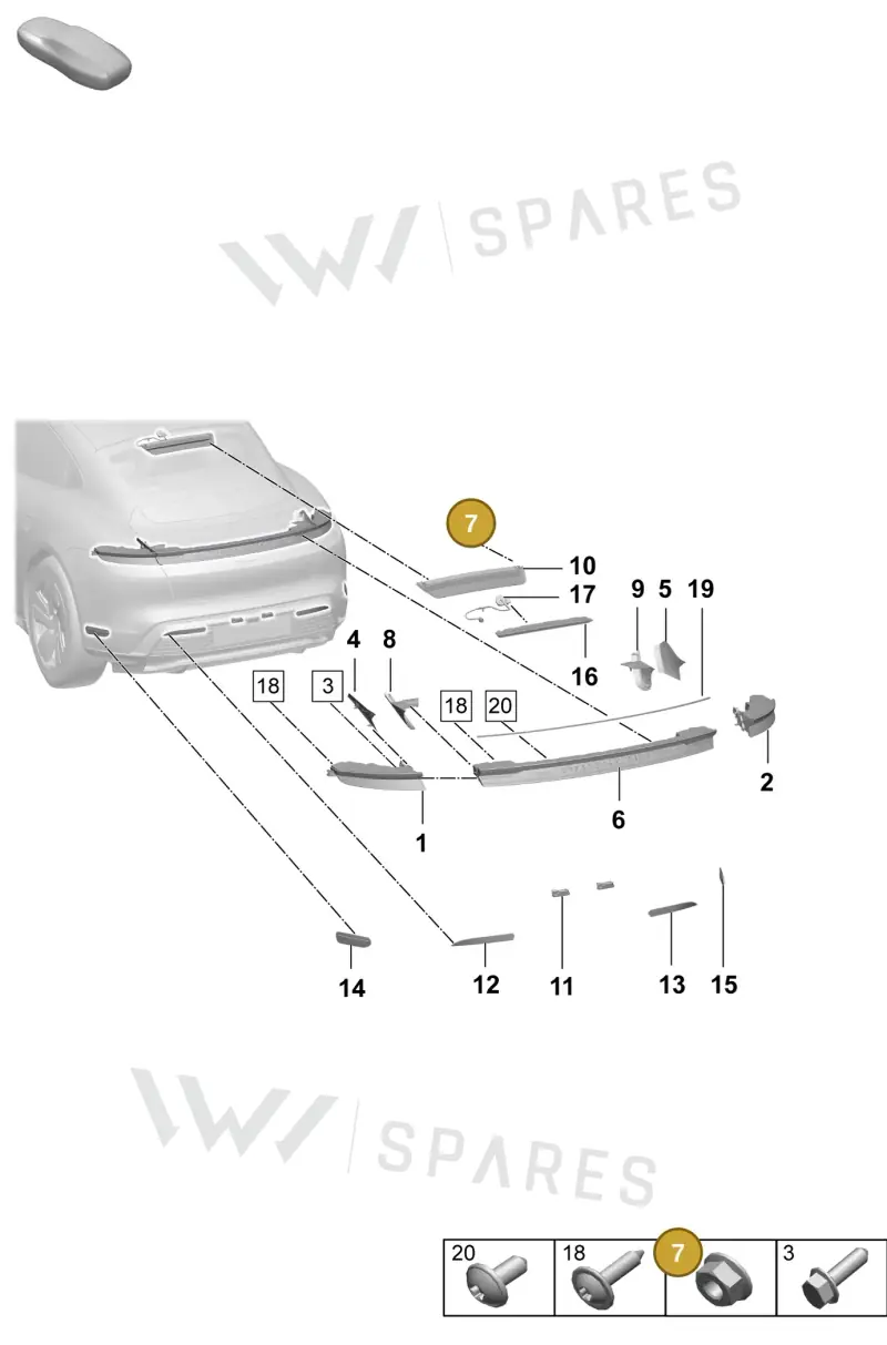 PAF108333 — Porsche Taycan Sport Turismo (2023-2025) diagram p64908400, position 7