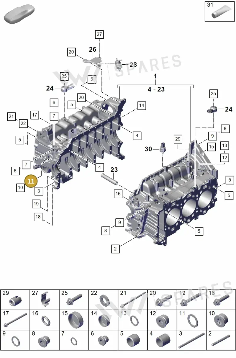 PAF108402 — Porsche 911 (2021-2022) diagram p59101100, position 11